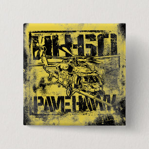 Bóton Quadrado 5.08cm Botão HH-60 Pave Hawk Square