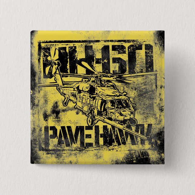 Bóton Quadrado 5.08cm Botão HH-60 Pave Hawk Square (Frente)