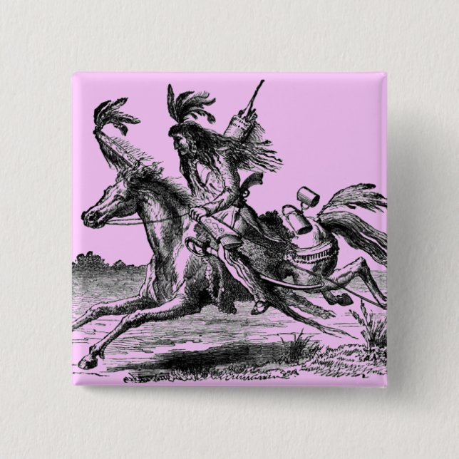 Bóton Quadrado 5.08cm Botão Horseback Indiano (Frente)