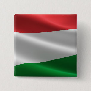 Bóton Quadrado 5.08cm Botão húngaro da bandeira