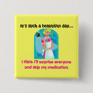 Bóton Quadrado 5.08cm Botão Ignorar Meus Meios