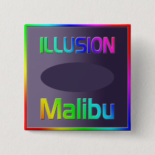 Bóton Quadrado 5.08cm Botão "ILLUSION Malibu"!