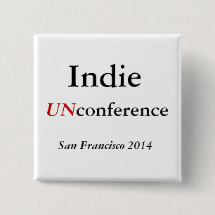 Bóton Quadrado 5.08cm Botão Indie de UNconference
