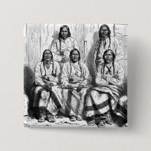 Bóton Quadrado 5.08cm Botão Índios Americanos