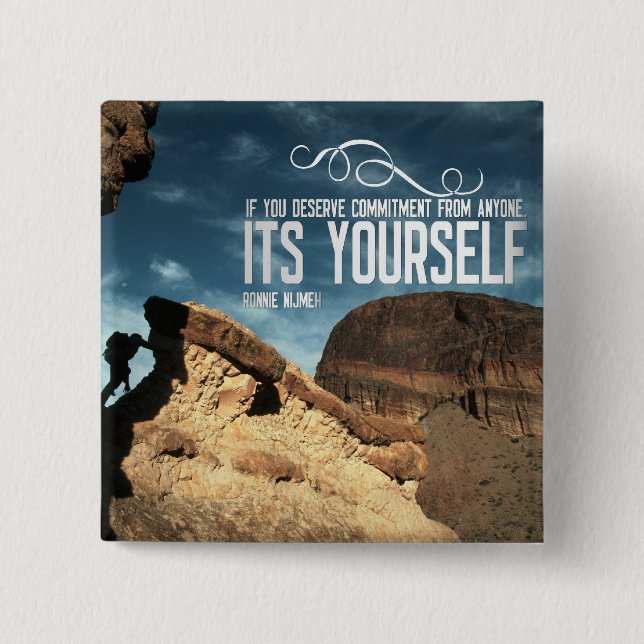 Bóton Quadrado 5.08cm Botão inspirado do compromisso do auto (Frente)