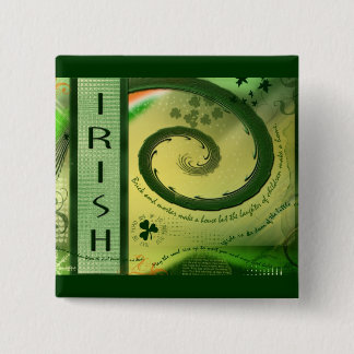 Bóton Quadrado 5.08cm Botão IRLANDÊS do TREVO
