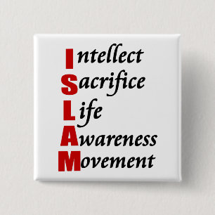 Bóton Quadrado 5.08cm Botão ISLAM