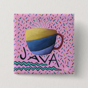 Bóton Quadrado 5.08cm Botão Java Café
