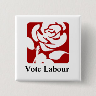Bóton Quadrado 5.08cm Botão Labour do voto