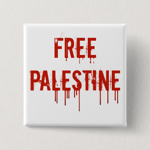 Bóton Quadrado 5.08cm Botão livre de Palestina