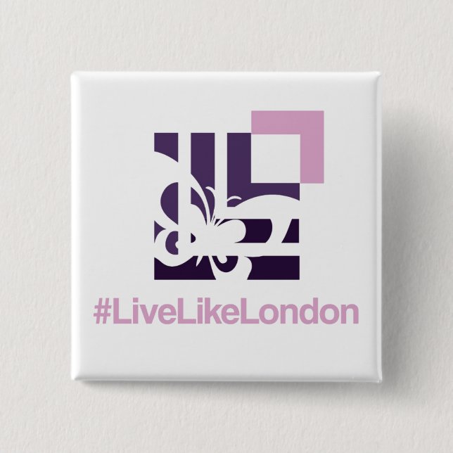 Bóton Quadrado 5.08cm botão LLL Square (Frente)