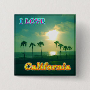 Bóton Quadrado 5.08cm Botão "Lovely California 1"