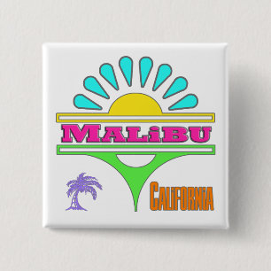 Bóton Quadrado 5.08cm Botão "Malibu Colorful 1"