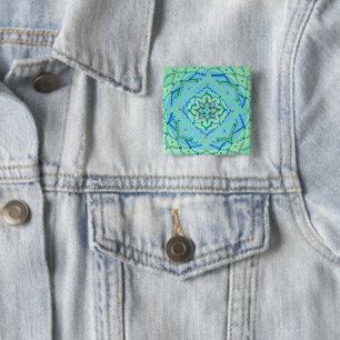 Bóton Quadrado 5.08cm Botão Mandala