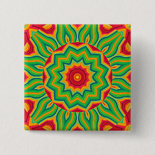 Bóton Quadrado 5.08cm Botão Mandala