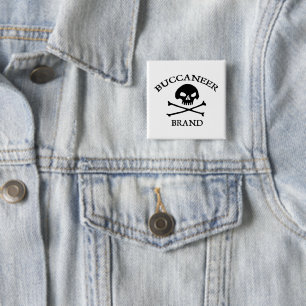 Bóton Quadrado 5.08cm Botão Marca do Buccaneer