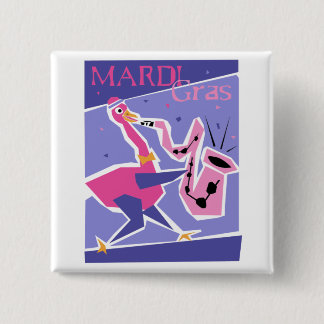 Bóton Quadrado 5.08cm botão Mardi Gras