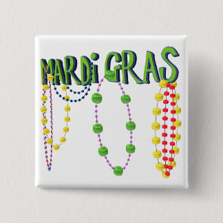 Bóton Quadrado 5.08cm botão Mardi Gras