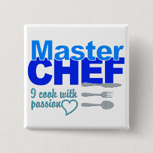 Bóton Quadrado 5.08cm Botão Master Chef