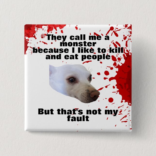 Bóton Quadrado 5.08cm Botão mau (Frente)