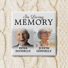 Bóton Quadrado 5.08cm Botão Memorial da Vida Dupla Celebração