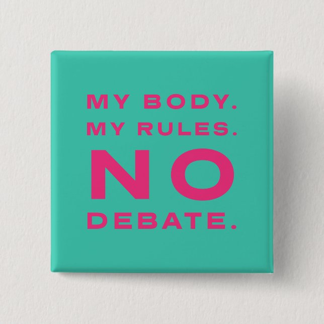 Bóton Quadrado 5.08cm Botão Meu Corpo (Frente)