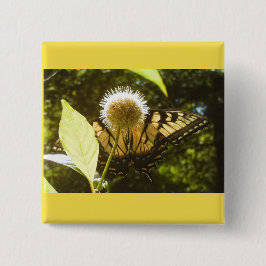Bóton Quadrado 5.08cm Botão Monarca Amarelo