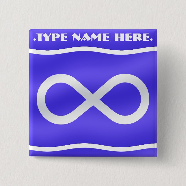 Bóton Quadrado 5.08cm Botão nativo da bandeira de Metis da arte do botão (Frente)