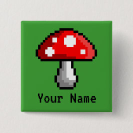Bóton Quadrado 5.08cm Botão Nome do Salão de Pixel