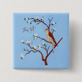 Bóton Quadrado 5.08cm Botão Noturno Com Texto Personalizável