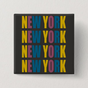 Bóton Quadrado 5.08cm Botão Nova York