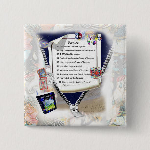 Bóton Quadrado 5.08cm Botão Objetivo