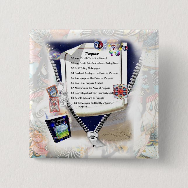 Bóton Quadrado 5.08cm Botão Objetivo (Frente)