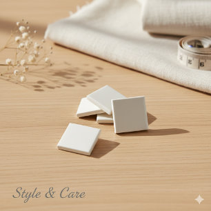 Bóton Quadrado 5.08cm Botão Off-White Minimalista Clássico para Todos os
