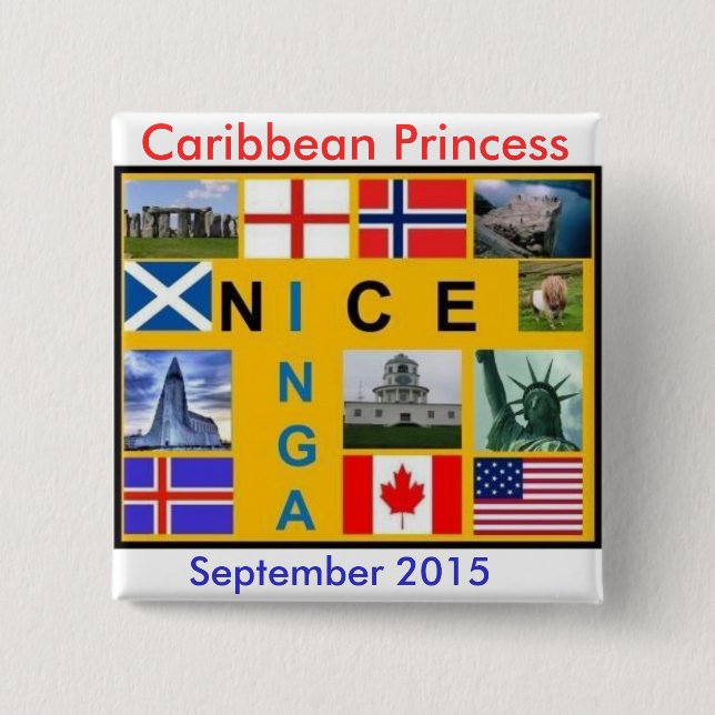 Bóton Quadrado 5.08cm Botão oficial do grupo (Frente)