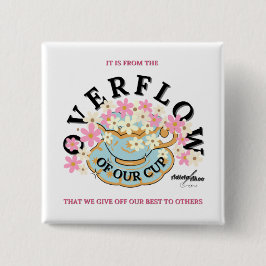 Bóton Quadrado 5.08cm Botão OVERFLOW por Adiela Akoo