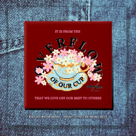 Bóton Quadrado 5.08cm Botão OVERFLOW por Adiela Akoo