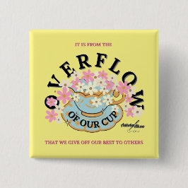 Bóton Quadrado 5.08cm Botão OVERFLOW por Adiela Akoo