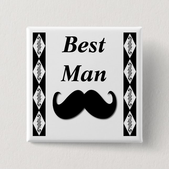 Bóton Quadrado 5.08cm Botão parvo do bigode (Frente)