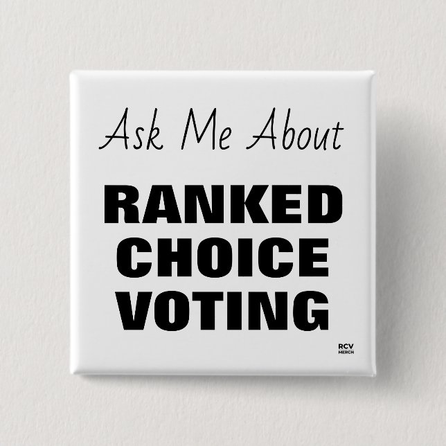 Bóton Quadrado 5.08cm Botão Perguntar-me sobre RCV (Frente)