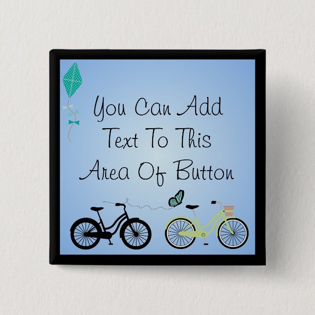 Bóton Quadrado 5.08cm Botão personalizado das bicicletas (Frente)