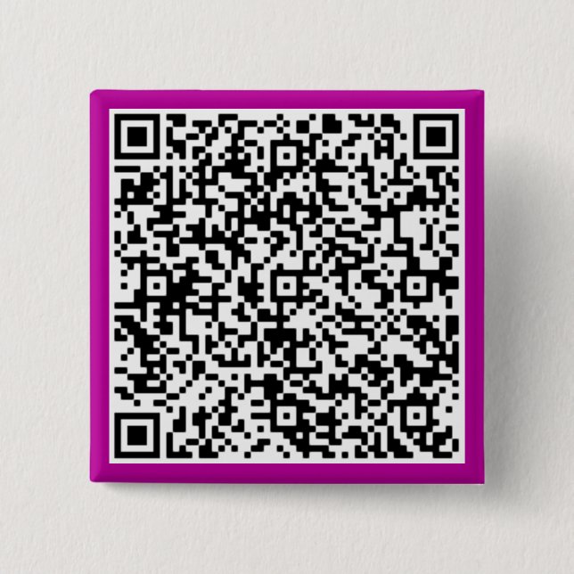 Bóton Quadrado 5.08cm Botão Personalizado de Código QR Personalizado Sua (Frente)