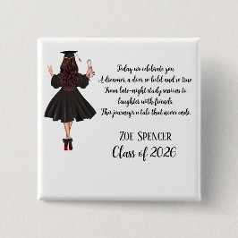 Bóton Quadrado 5.08cm Botão Personalizado de Formatura