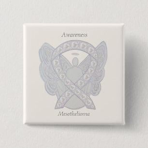 Bóton Quadrado 5.08cm Botão Personalizado do Anjo de Sensibilização do M