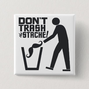 Bóton Quadrado 5.08cm Botão personalizado do Trash Stache
