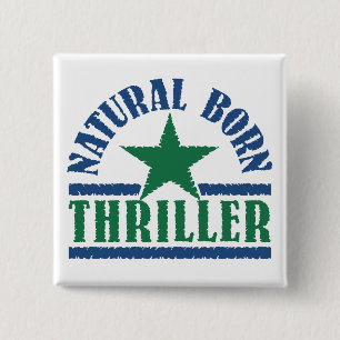 Bóton Quadrado 5.08cm Botão personalizado Thriller do Nascer Natural