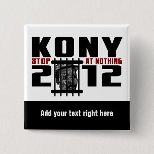 Bóton Quadrado 5.08cm Botão Personalizável KONY 2012