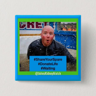 Bóton Quadrado 5.08cm Botão Pesquisa do Doador Vivendo