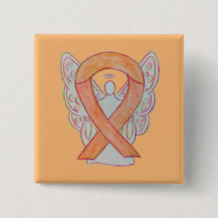 Bóton Quadrado 5.08cm Botão Pin de Arte Personalizada Anjo de Sensibiliz