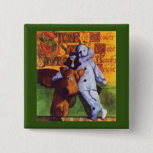 Bóton Quadrado 5.08cm Botão Pino Pino Praça-Maçã - STAR OF WONDER / Verd